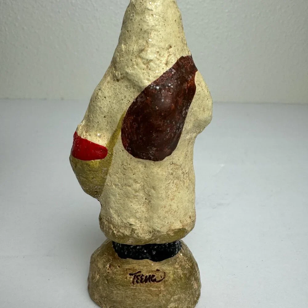 Teena Flanner Santa Ornament With Apple Basket Primitive Midwest of Cannon Falls